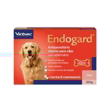Endogard Vermífugo Antiparasitário Virbac para Cães de Até 30kg 6 Comprimidos