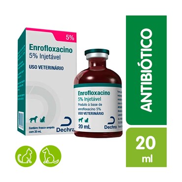 Enrofloxacino 5% Injetável 20ml - Dechra