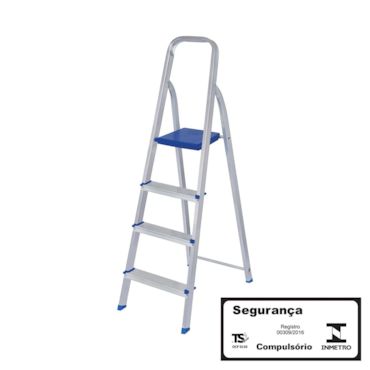 Escada de Aluminio Residencial Mor 4 Degraus 1,4 m Altura