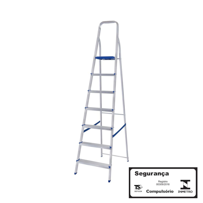 Escada de Aluminio Residencial Mor 7 Degraus 2,10 m Altura