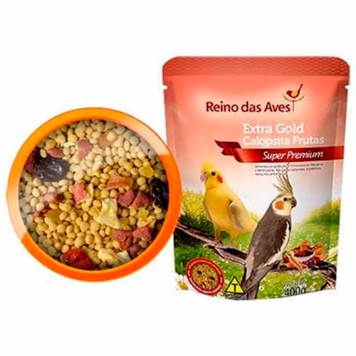 Extra Gold Calopsita Frutas Reino das Aves 400g 