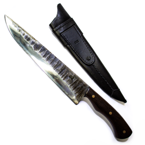 Faca Artesanal SG de Ponta Larga de Carbono de 10 Polegadas com Lâmina de 5mm e Bainha - COD 170.10