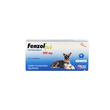 Fenzol Pet Vermífugo Para Cães 500 mg - 6 Comprimidos