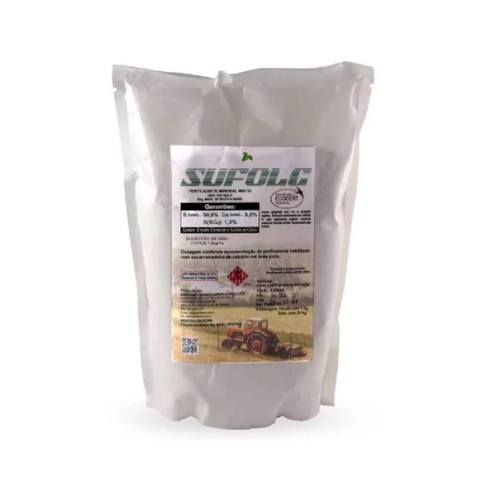 Fertilizante Mineral Misto Sufolc Sulfato de Cálcio 1KG - Agrodama