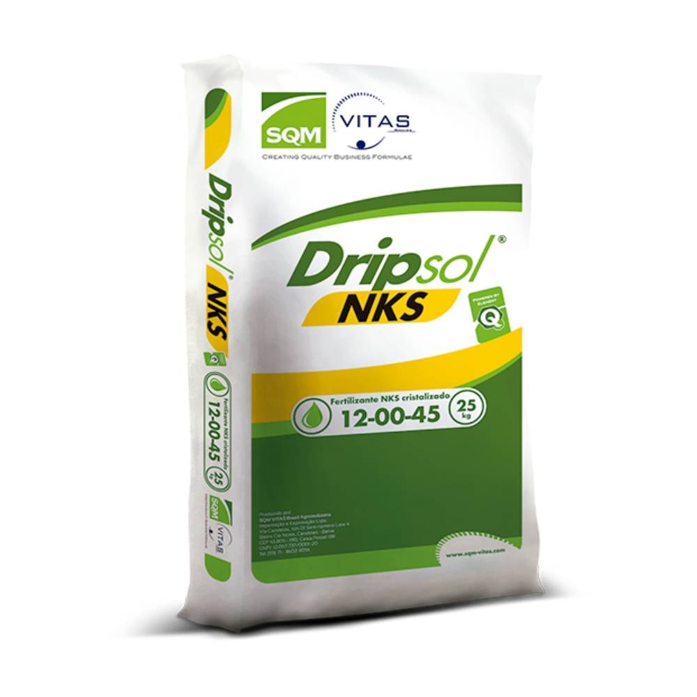 Fertilizante Nitrato de Potássio NKS Dripsol Cristalizado 12-00-45 25kg