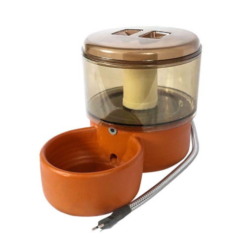 Filtro de Agua em Ceramica e Acrílico 4L Fumê c/ Bomba Elétrica e Cabo Inox