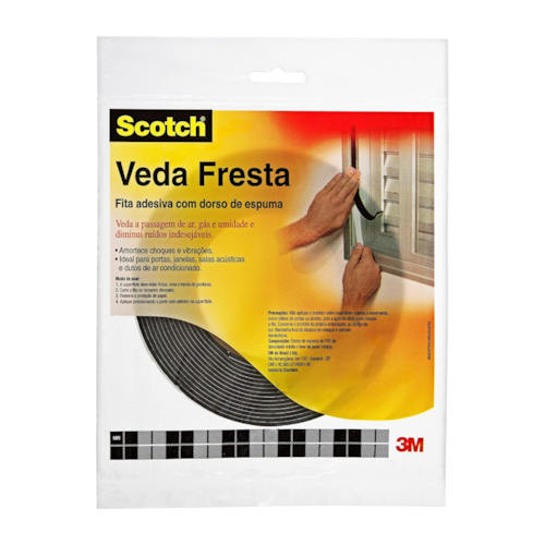 Fita Adesiva 3M Scotch Veda Frestas 19 mm X 5 m Dorso de Espuma