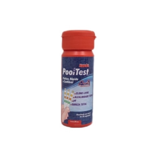 Fita Teste 4X1 Pooltest 25 Unidades Hidroall