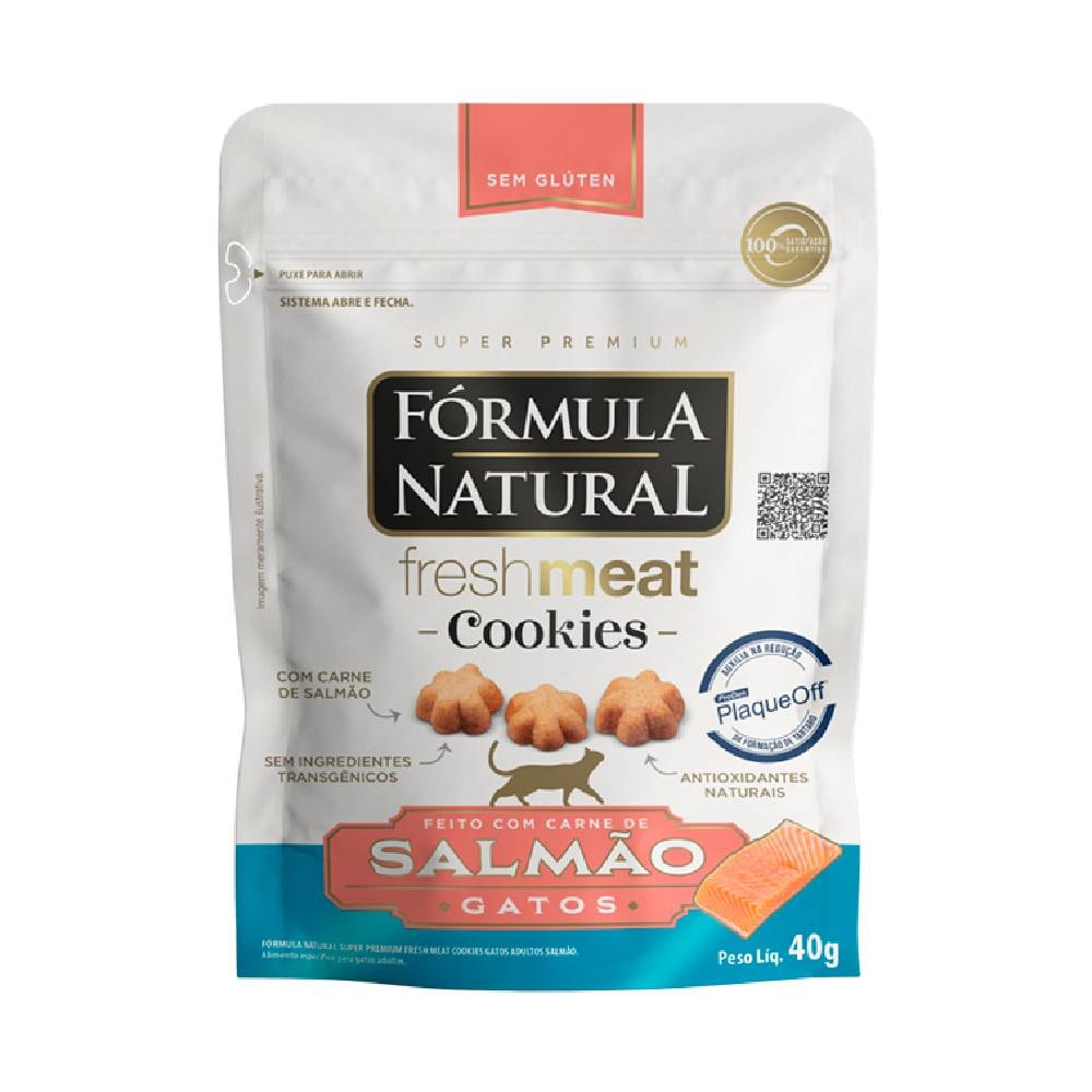 Fórmula Natural Cookie Fresh Meat Gatos Adultos Salmão 50g