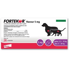 Fortekor Flavour Elanco para Cães e Gatos 5mg 