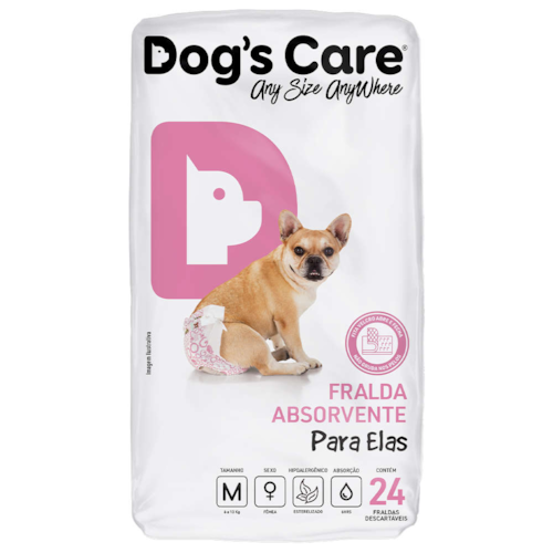 Fralda Descartável para Fêmeas Tamanho M 24unds - Dog's Care