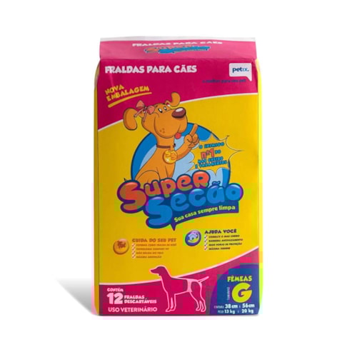 Fralda para Cães Fêmeas Supersecão tamanho G - PETIX