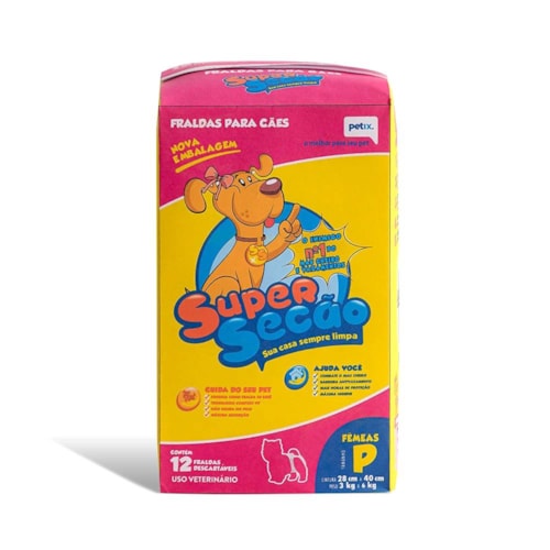 Fralda para Cães Fêmeas Supersecão Tamanho P - PETIX