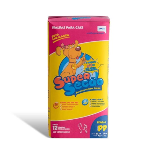 Fralda para Cães Fêmeas Supersecão tamanho PP - PETIX