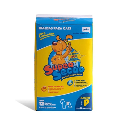 Fralda para Cães Machos Supersecão Tamanho P - PETIX