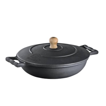 Frigideira com Tampa e Alça em Ferro Fundição Libaneza 26cm