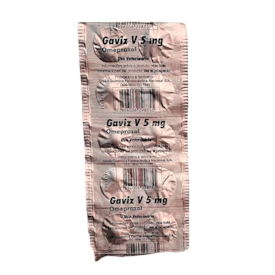 Gaviz V Omeprazol Antiácido Agener Cães e gatos 5 mg 10 Comprimidos
