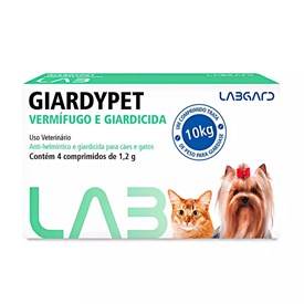 Giardypet Vermífugo e Giardicida para Cães e Gatos de até 10kg - 4 comprimidos