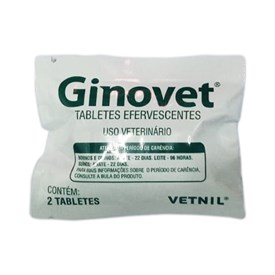 Ginovet Vetnil Efervescente para Bovinos, Ovinos e Equinos 2 Tabletes