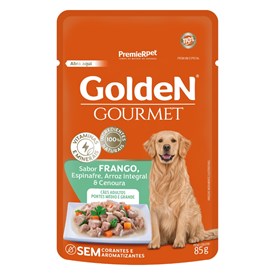 Golden Sachê Gourmet Cães Adultos Raças Médias e Grandes Frango e Espinafre 85g