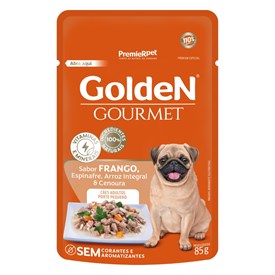 Golden Sachê Gourmet Cães Adultos Raças Pequenas Frango e Espinafre 85g