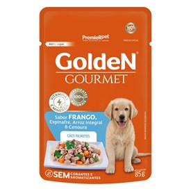 Golden Sachê Gourmet Cães Filhotes Frango e Espinafre 85g
