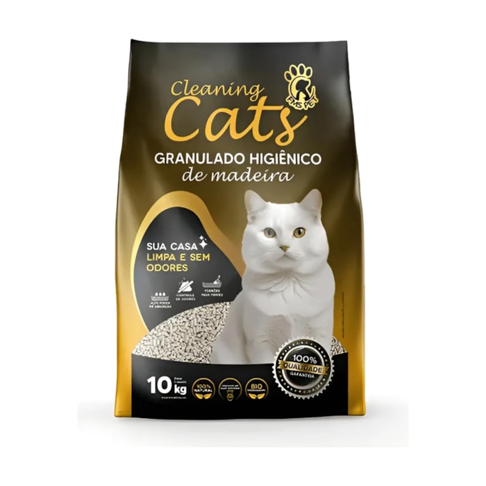 Granulado Higiêncio de Madeira Cleaning Cats 10 kg