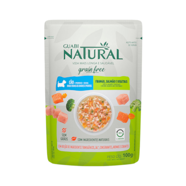 Guabi Natural Sachê Grain Free Cães Adultos Frango e Salmão 100g