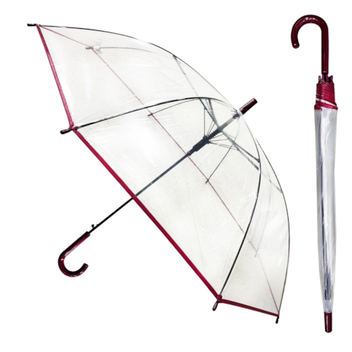 Guarda Chuva Transparente Adulto Borda Colorida