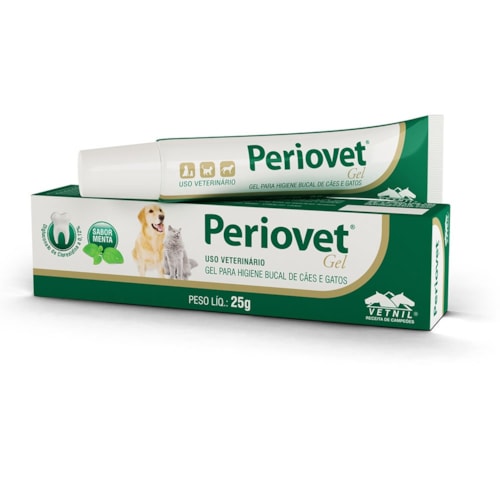 Hienizador Bucal Periovet Gel Vetnil para Cães e Gatos 25g