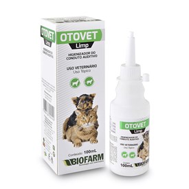 Higienizador do Conduto Auditivo Otovet Limp Biofarm para Cães e Gatos 100ml