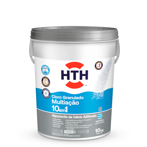 HTH 10 em 1 Cloro Multiação e Brilho - Água Cristalina e Livre de Bactérias