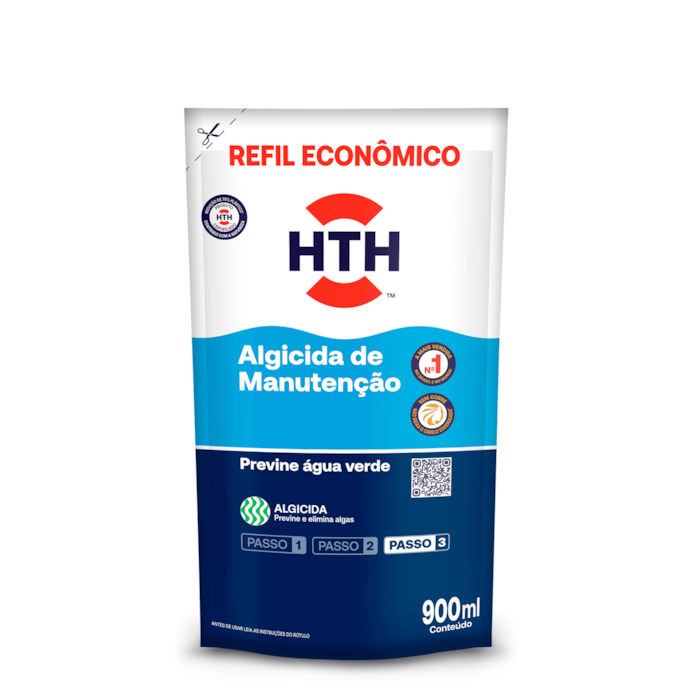 HTH Algicida de Manutenção 900 ml – Prevenção de Algas e Água Cristalina para Piscinas