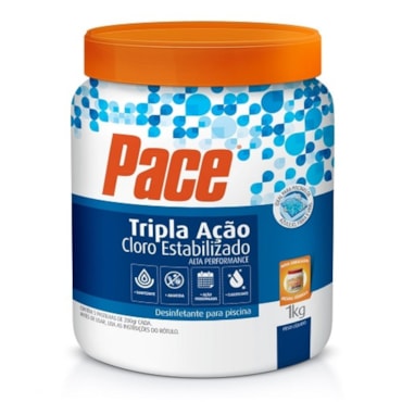 HTH Cloro Desinfetante para Piscina Tripla Ação Pace Pote 1 kg