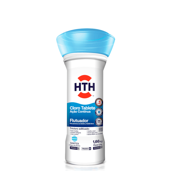 HTH Cloro Flutuador 1,66 kg – Tratamento contínuo por até 30 dias com Active Clear™