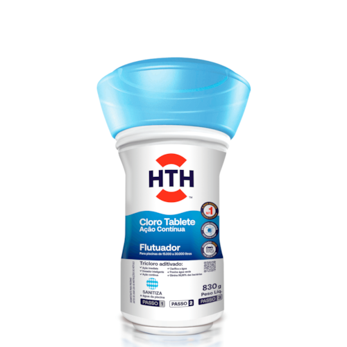 HTH Cloro Flutuador 830 g - Tratamento contínuo por até 30 dias com Active Clear™