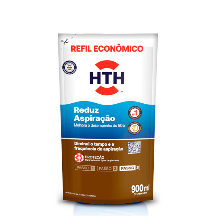 HTH Reduz Aspiração para Piscinas 900 ml – Água mais limpa, menos manutenção e versão refil sustentável