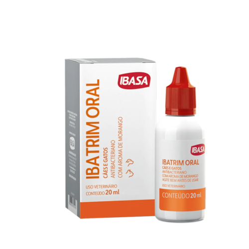 Ibatrim Ibasa Antibacteriano Oral para Cães e Gatos 20 ml