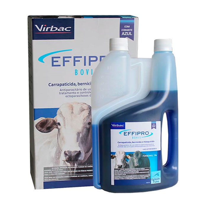 Inseticida e Carrapaticida Effipro Bovis Fipronil Virbac 1 Litro