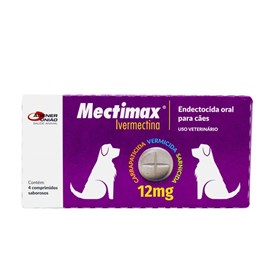 Ivermectina Mectimax Agener União para Cães 4 Comprimidos
