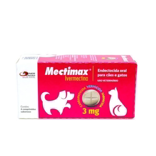 Ivermectina Mectimax Agener União para Cães 4 Comprimidos