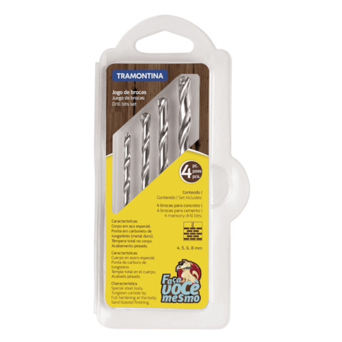 Jogo de Brocas Tramontina para Concreto com 4 Peças