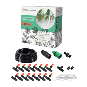 Kit Micro Irrigação Nebulização 14 Bicos para Floreiras, Viveiros, Estufas Brisa Jardim