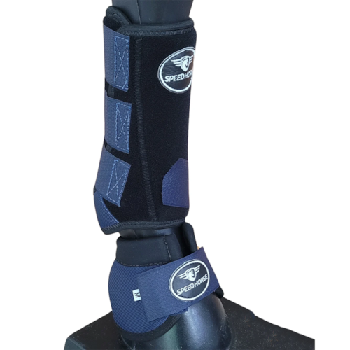 Kit Simples Cloche e Caneleria para Cavalo Speed Horse Azul Marinho M Ref 3087