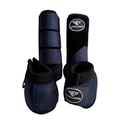 Kit Simples Cloche e Caneleria para Cavalo Speed Horse Cinza M Ref 3093