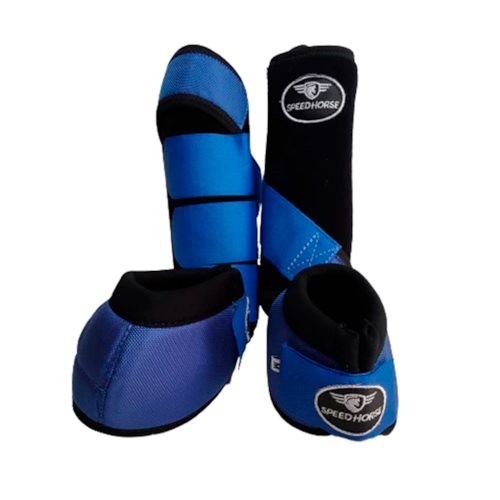 Kit Simples Cloche e Caneleria para Cavalo Speed Horse Collor Azul Royal M Ref 3029