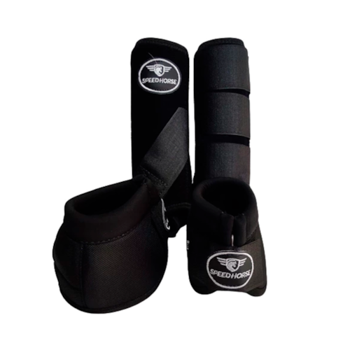 Kit Simples Cloche e Caneleria para Cavalo Speed Horse Preto M Ref 3103