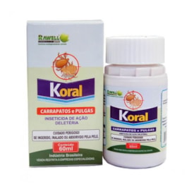 Koral Inseticida Combate Pulgas e Carrapatos do Ambiente 60ml