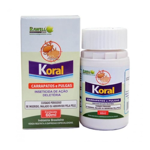 Koral Inseticida Combate Pulgas e Carrapatos do Ambiente 60ml