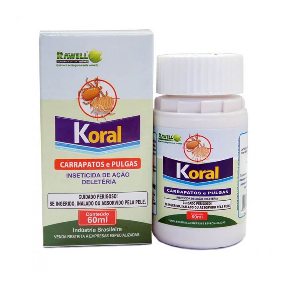Koral Inseticida Combate Pulgas e Carrapatos do Ambiente 60ml